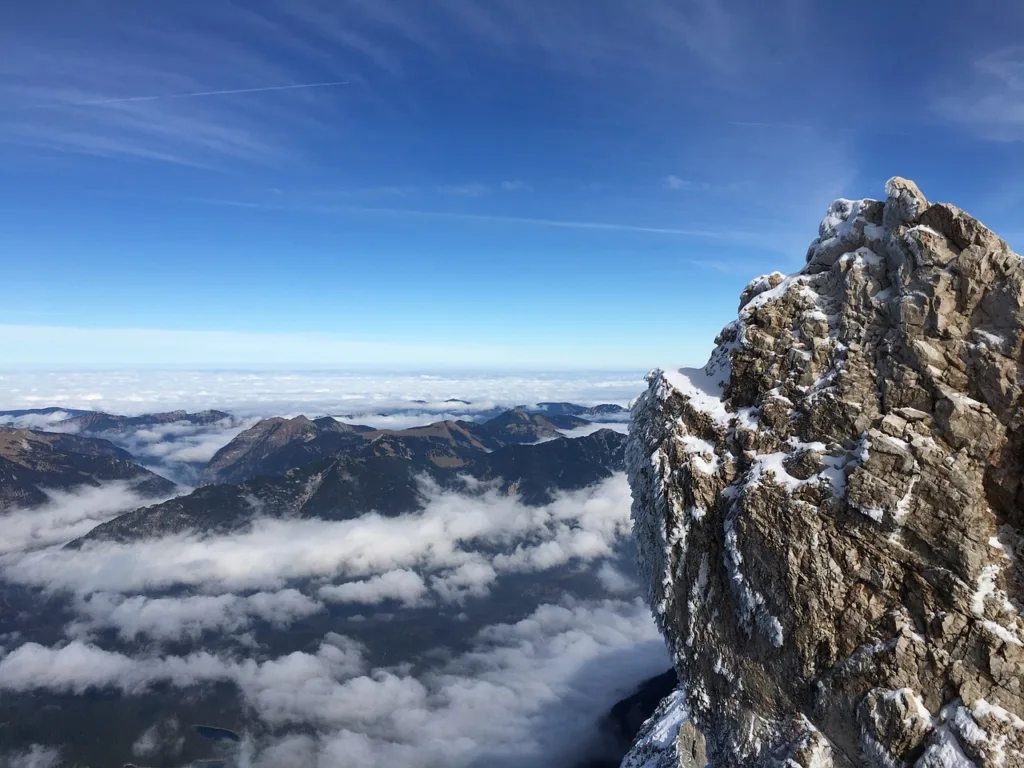 Der Grat auf dem Weg zum Gipfel der Zugspitze